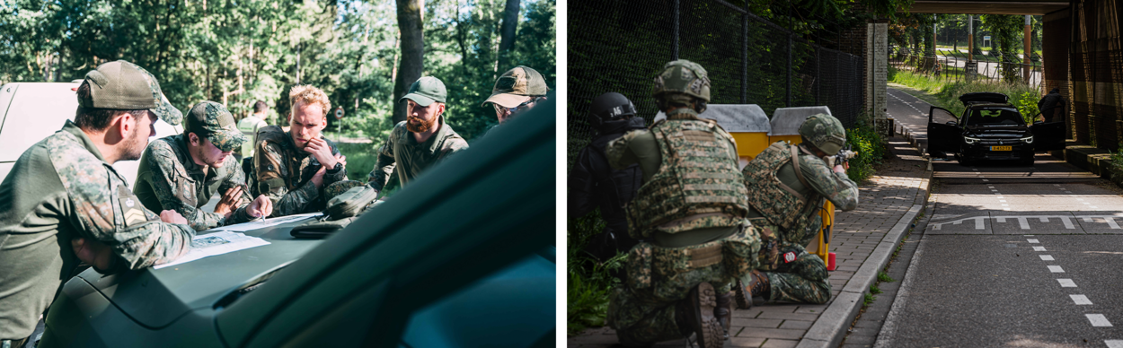 Reservisten tijdens een oefening.