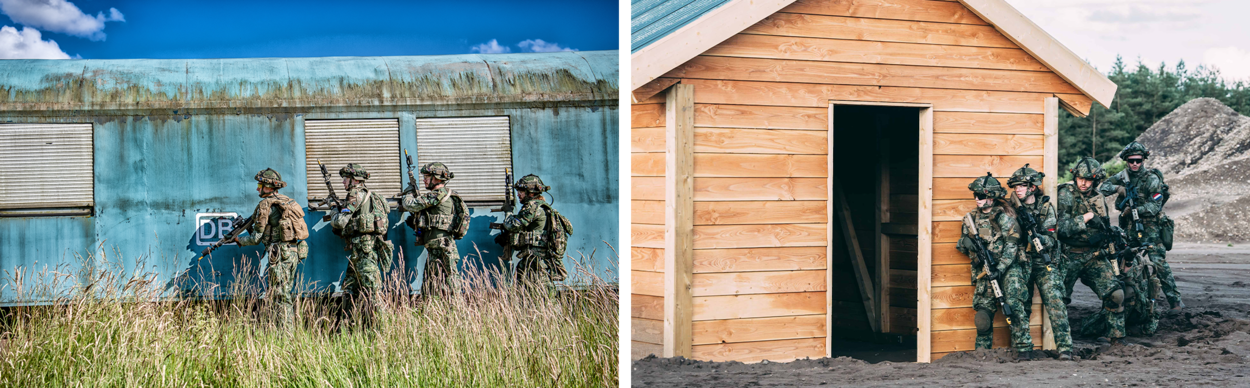 Reservisten tijdens een oefening.