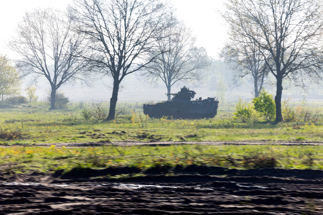 Duitse pantser tijdens oefening Grand Quadriga.