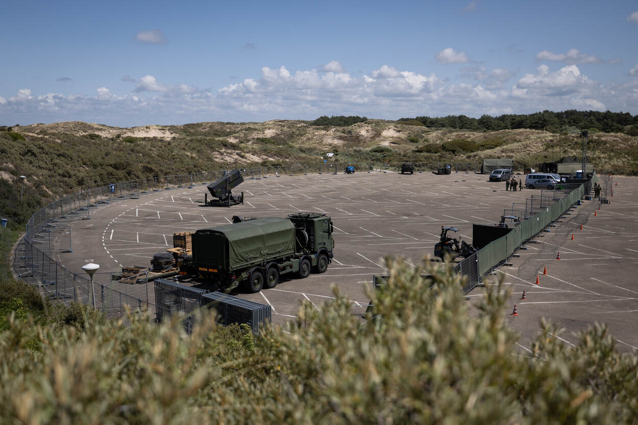 Het parkeerterrein waar de NASAMS staat.