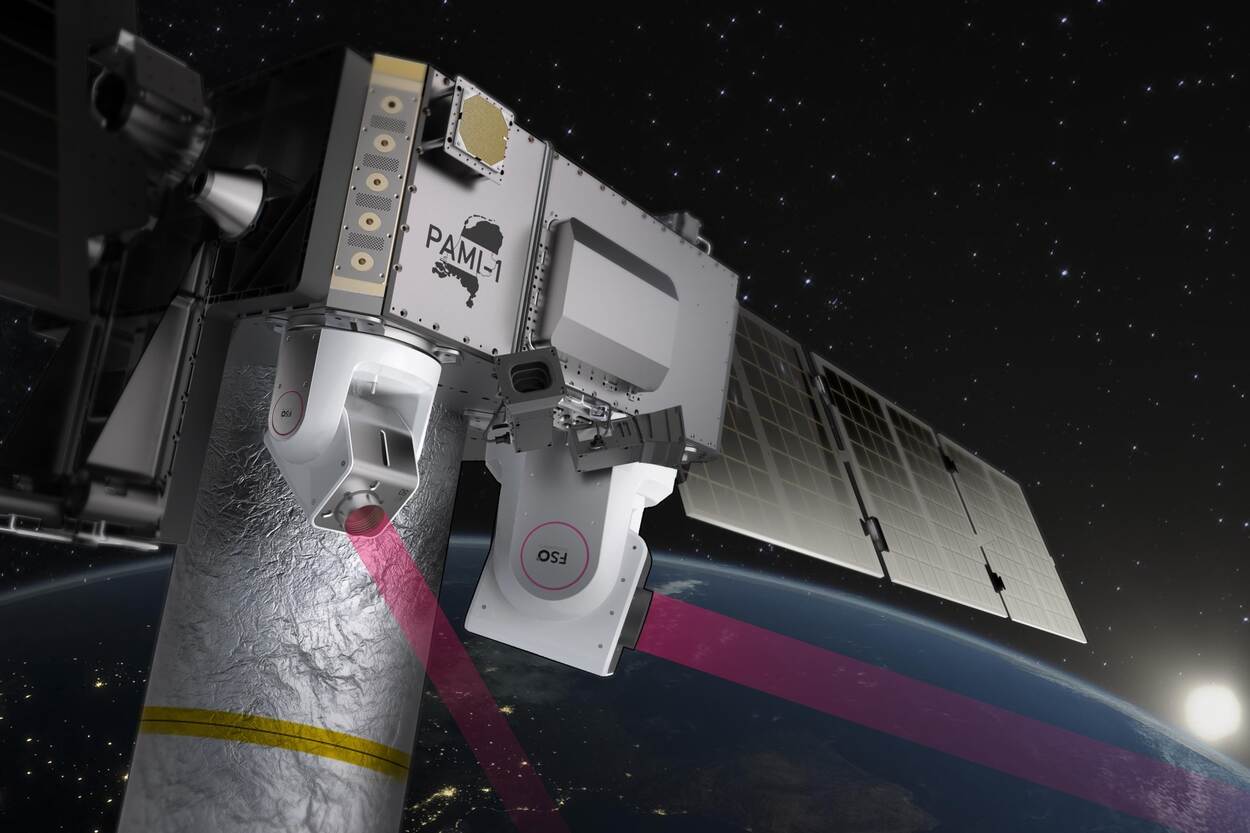 Illustratie van de militaire satelliet PAMI-1.