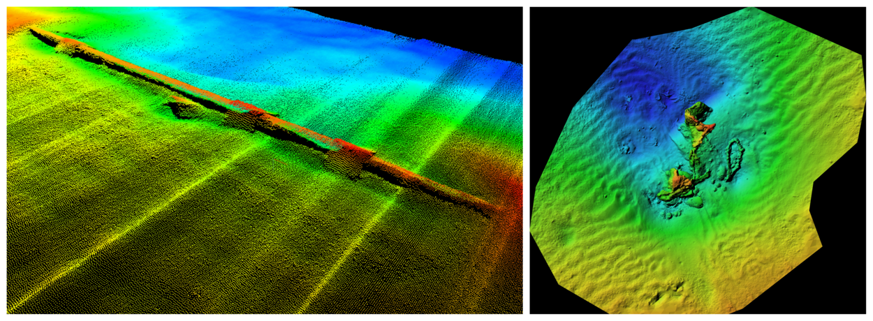 Behalve camerabeelden kan Fugro 3D-beelden van de bodem genereren en diverse hydrografische kaarten.
