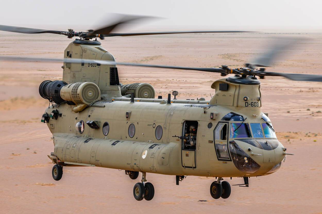 Chinook in de lucht.
