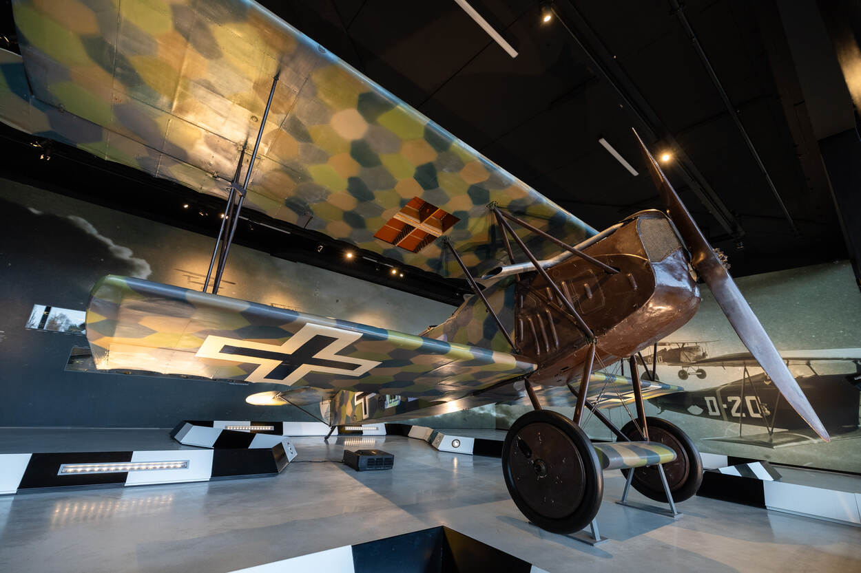 De Fokker D. VII in het Nationaal Militair Museum in Soest