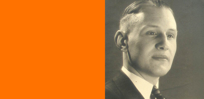 80 jaar oude portretfoto van een jonge man.