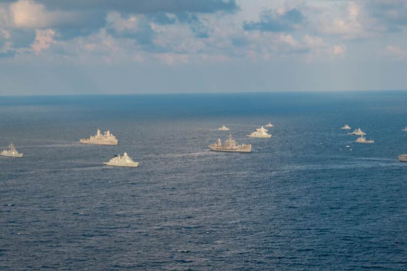 Een groot vlootverband op de Oostzee.