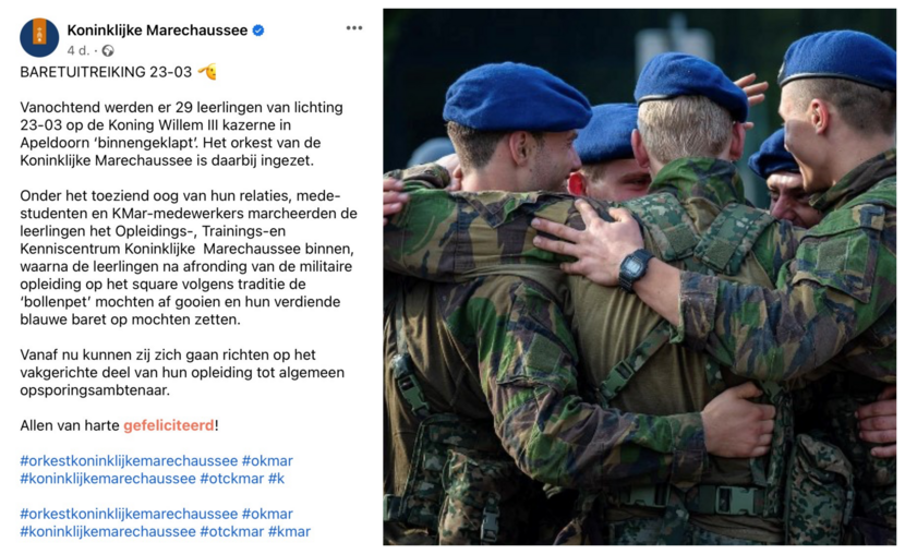 Afbeelding van een facebookbericht.