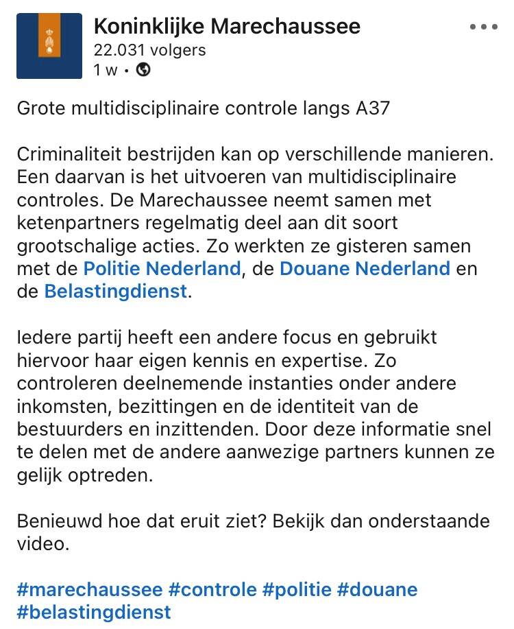 Afbeelding van een Linkedin-bericht.