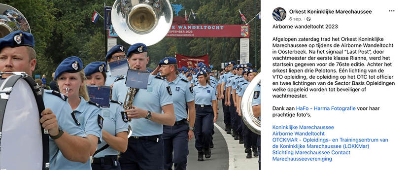 facebookbericht over de Marechaussee.