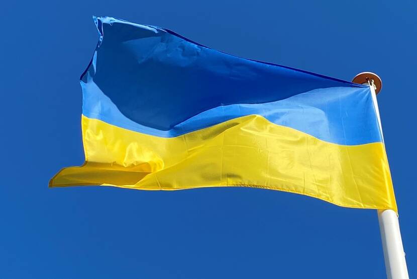 De Oekraïense vlag.