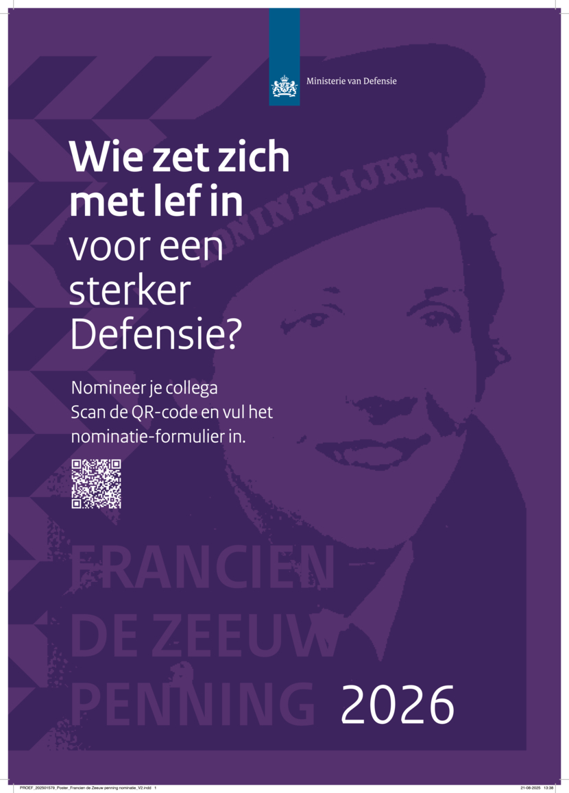 Flyer Francien de Zeeuw-penning.