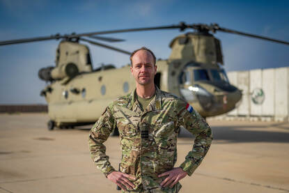 Een portretfoto van detachementscommandant overste Boudewijn Stevens.