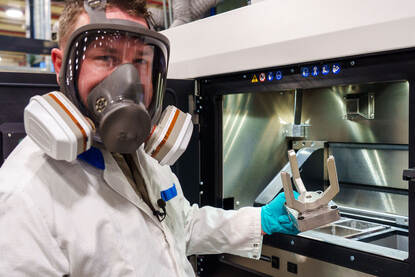 Een geprint onderdeel uit de printer.