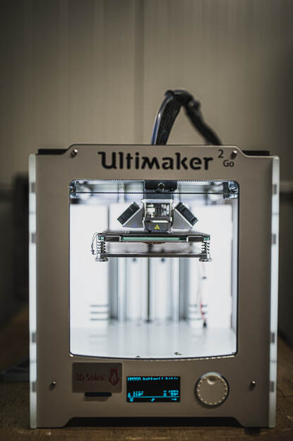 3d-printer in de container.