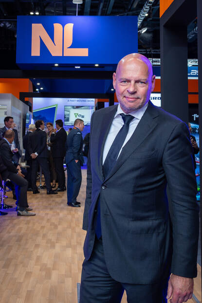 Directeur NIDV Hans Huigen voor het Nederlands Paviljoen.